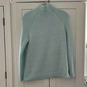 Talbots Soft Blue Knit Turtleneck Sweater